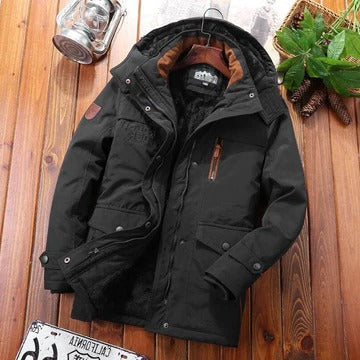 Hooded Winter Jacket For Men Insulated Waterproof Windproof Warm Parka