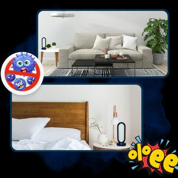 UV Light Bulb with Remote Timer Control and Portable Base for Indoor Surfaces