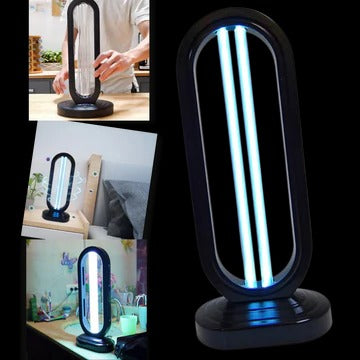 UV Light Bulb with Remote Timer Control and Portable Base for Indoor Surfaces
