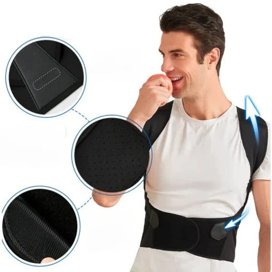 Shoulder and Back Posture Brace with Adjustable Straps and Hidden Profile