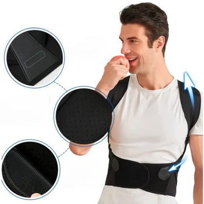 Shoulder and Back Posture Brace with Adjustable Straps and Hidden Profile