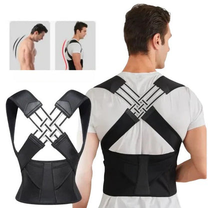 Shoulder and Back Posture Brace with Adjustable Straps and Hidden Profile