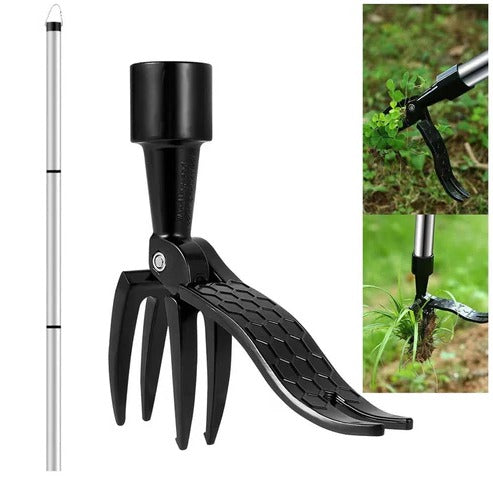 Four Claw Weed Puller with Foot Pedal and Full Length Handle