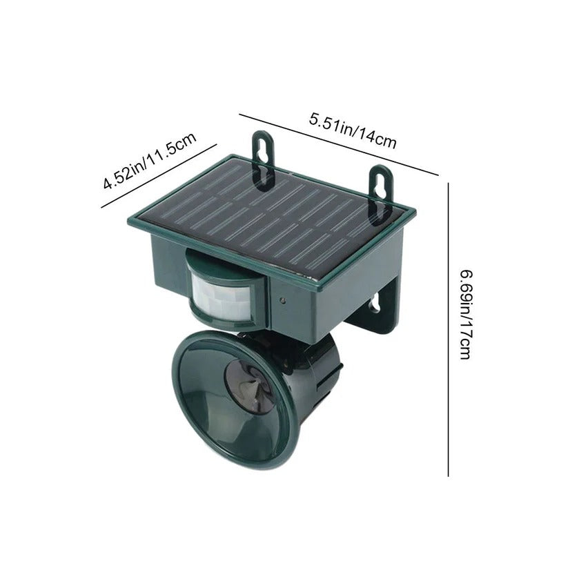 Motion Activated Bird Repeller with Solar Panel and Sound Deterrent