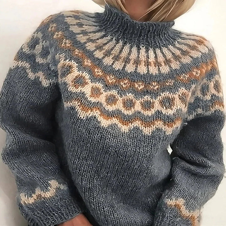 Icelandic Wool Turtleneck Sweater Traditional Hand-Knit Style For Winter Wear