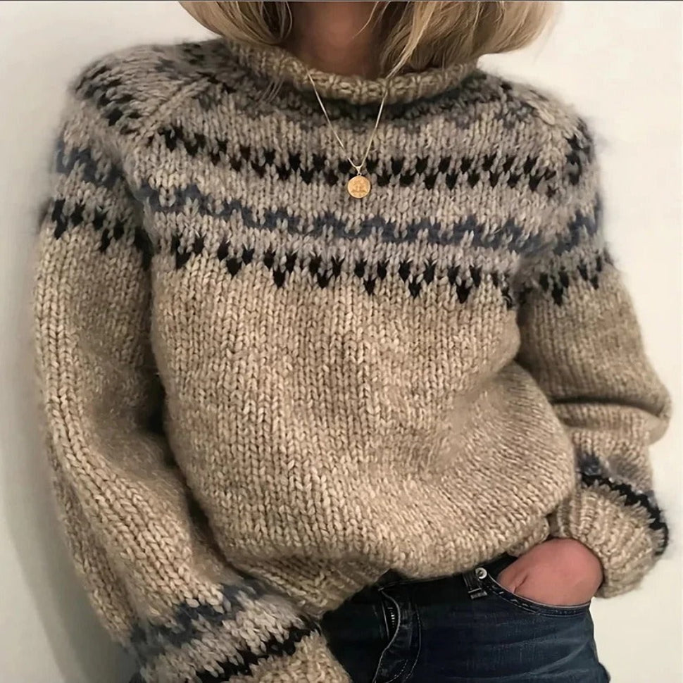 Icelandic Wool Turtleneck Sweater Traditional Hand-Knit Style For Winter Wear