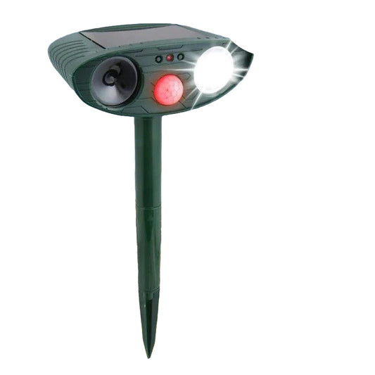 Motion Activated Solar Stake with 30ft Detection and Animal Deterrent Sound
