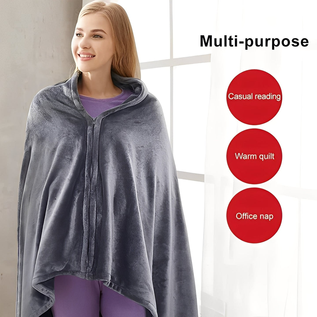 Heated Shawl with Carbon Fiber Wires and Adjustable Temperature, Machine Washable