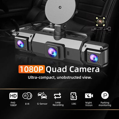Four Camera Dash Cam with 1920P Front Recording and Night Vision