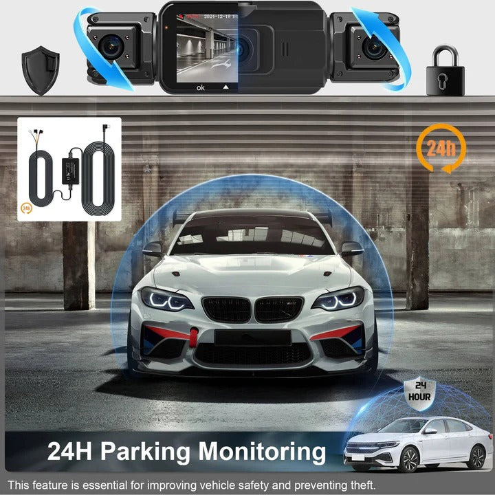 Four Camera Dash Cam with 1920P Front Recording and Night Vision