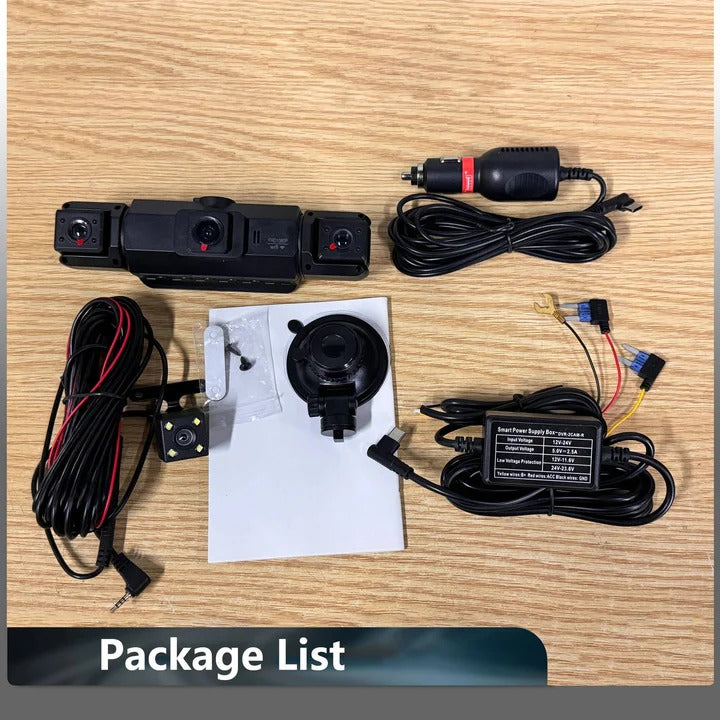 Four Camera Dash Cam with 1920P Front Recording and Night Vision