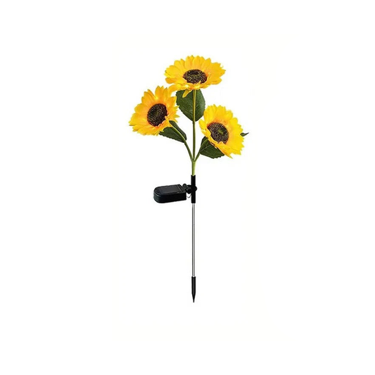 Solar Sunflower Garden Light with Automatic Sensor and Fabric Petals