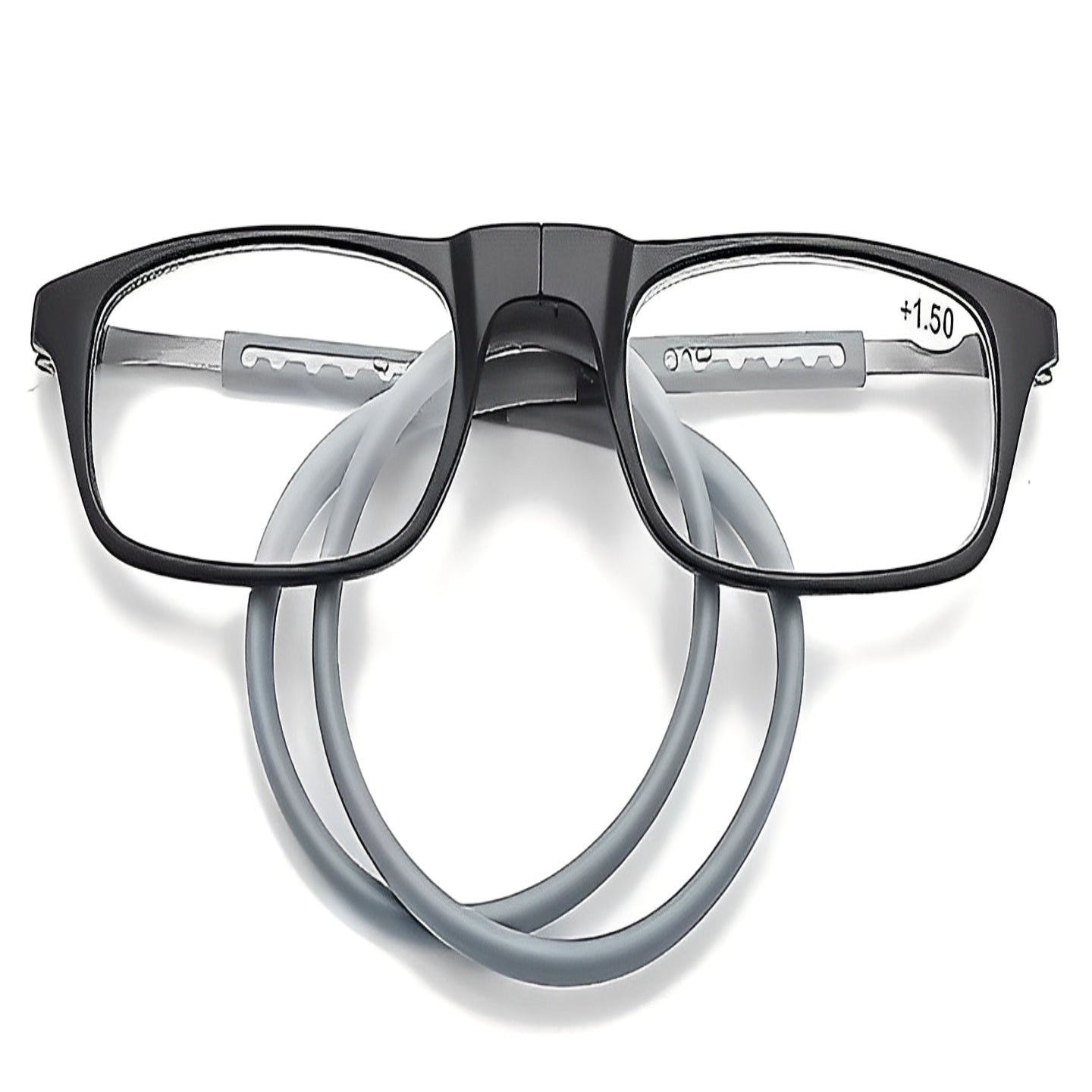 Neck Loop Reading Glasses with Magnetic Split Bridge and Anti-Slip Pads