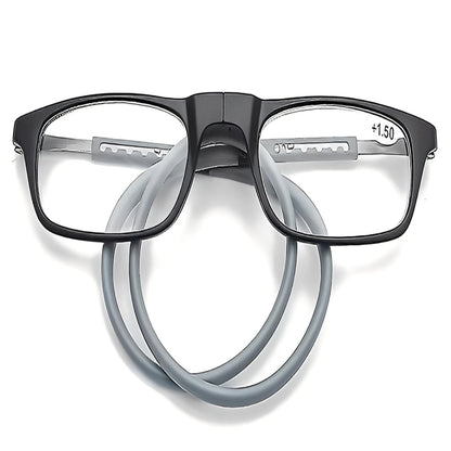 Neck Loop Reading Glasses with Magnetic Split Bridge and Anti-Slip Pads