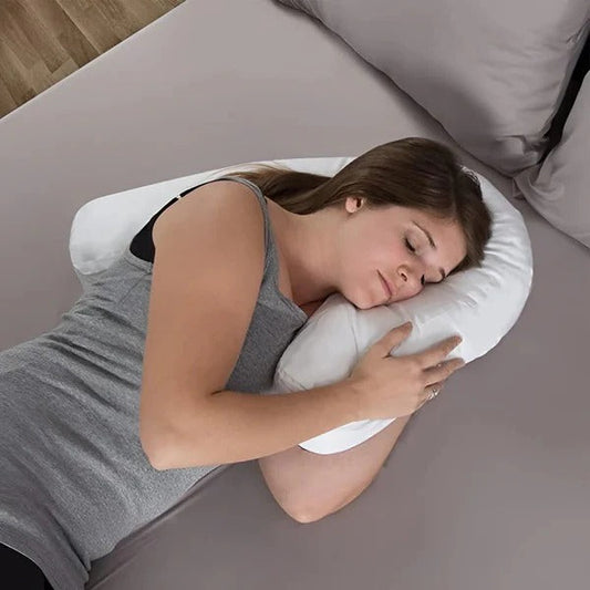 Side Sleeper Pillow with Ear Hole and Contoured Neck Design