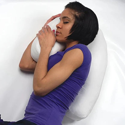 Side Sleeper Pillow with Ear Hole and Contoured Neck Design