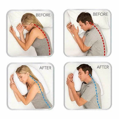 Side Sleeper Pillow with Ear Hole and Contoured Neck Design