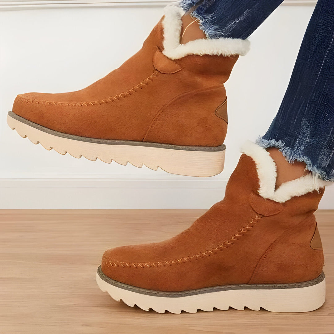Ankle Boots Fur-Lined For Warmth With Easy Slip-On Design