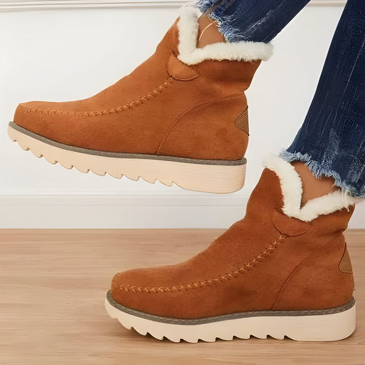 Ankle Boots Fur-Lined For Warmth With Easy Slip-On Design