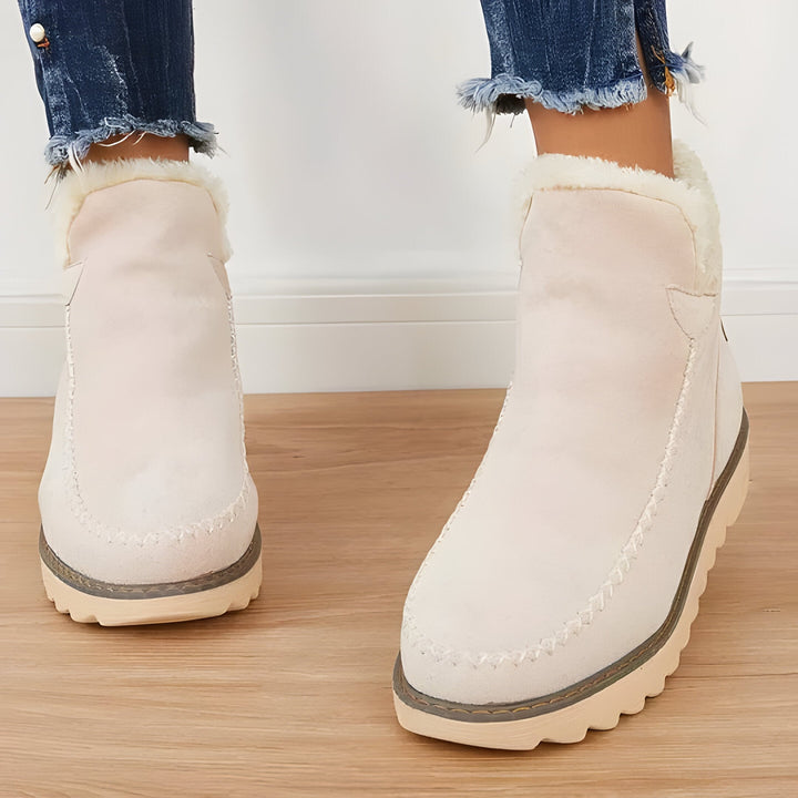 Ankle Boots Fur-Lined For Warmth With Easy Slip-On Design