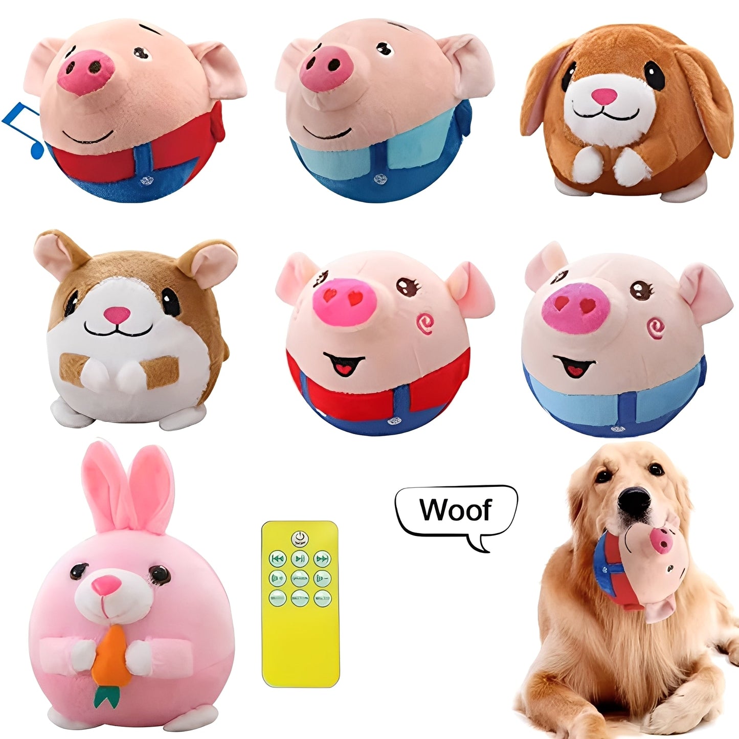 Interactive Dog Toy Ball with Remote Control and Sound Activation