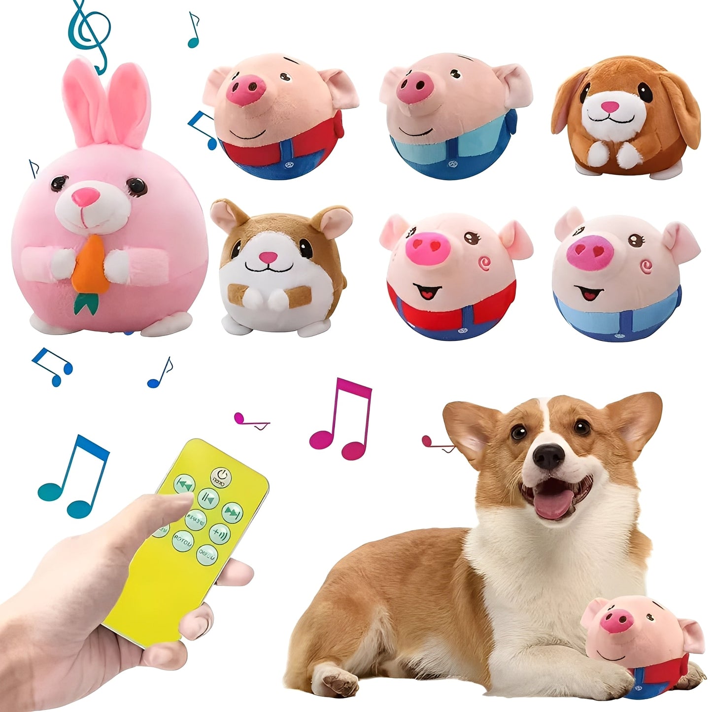 Interactive Dog Toy Ball with Remote Control and Sound Activation