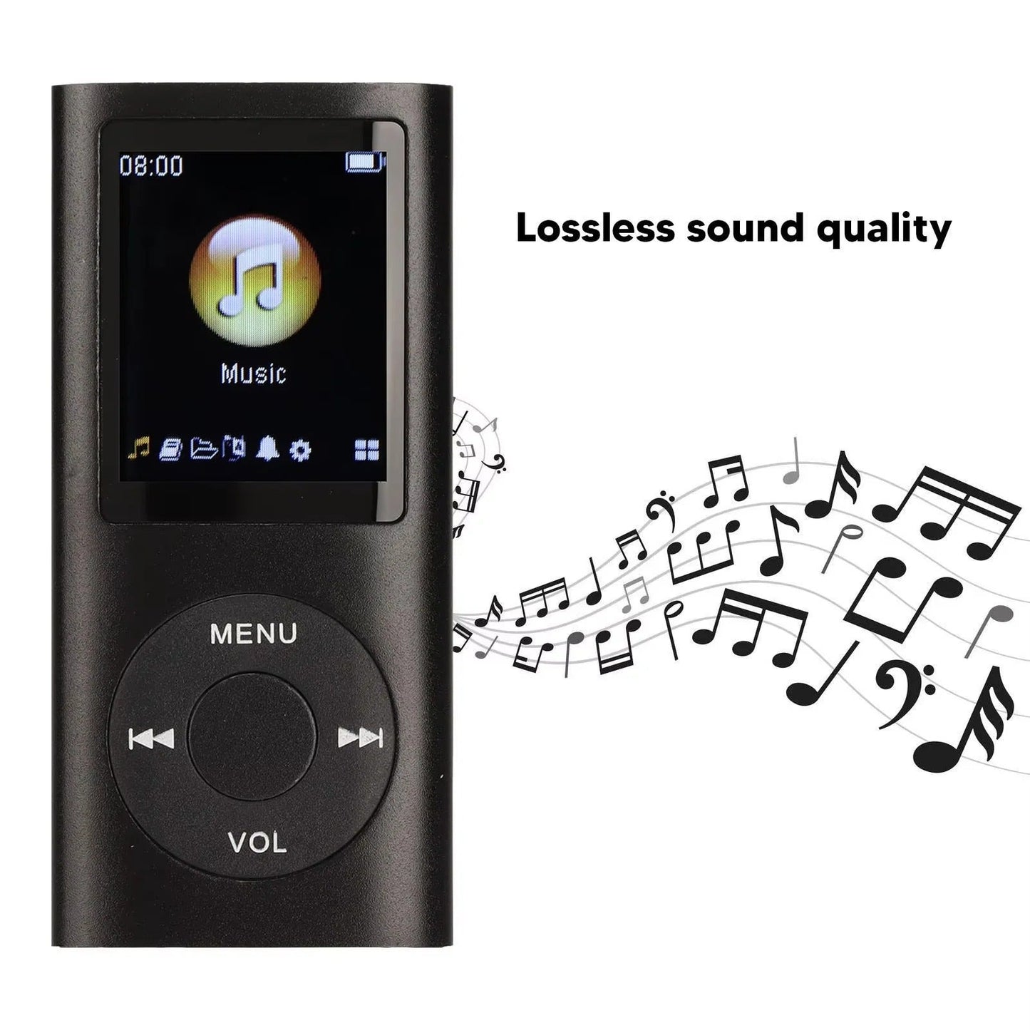 Portable MP3 Player with Lossless Audio and 1.8 Inch LCD Screen, Extended Battery Life
