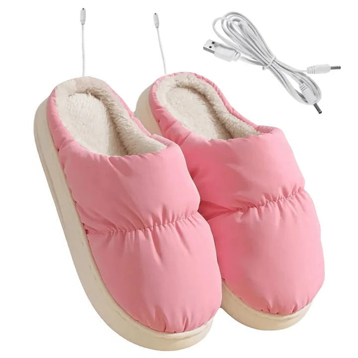 Heated Slippers with USB Power and Temperature Control, One Size Fits Most