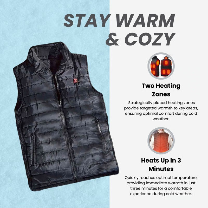 Heated Jacket With Breathable Mesh Lining And 3 Heat Levels