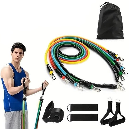Stackable Resistance Bands with Foam Handles and Door Anchor, 11-Piece Set