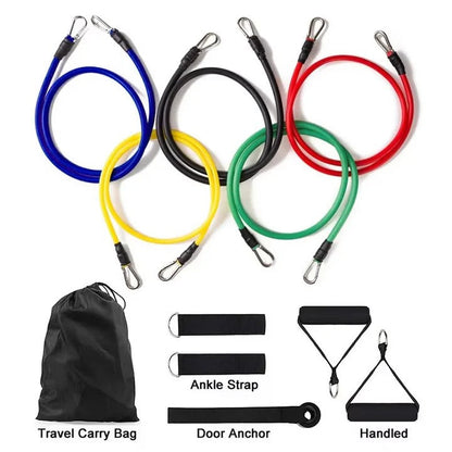 Stackable Resistance Bands with Foam Handles and Door Anchor, 11-Piece Set