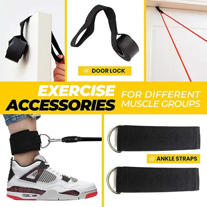 Stackable Resistance Bands with Foam Handles and Door Anchor, 11-Piece Set