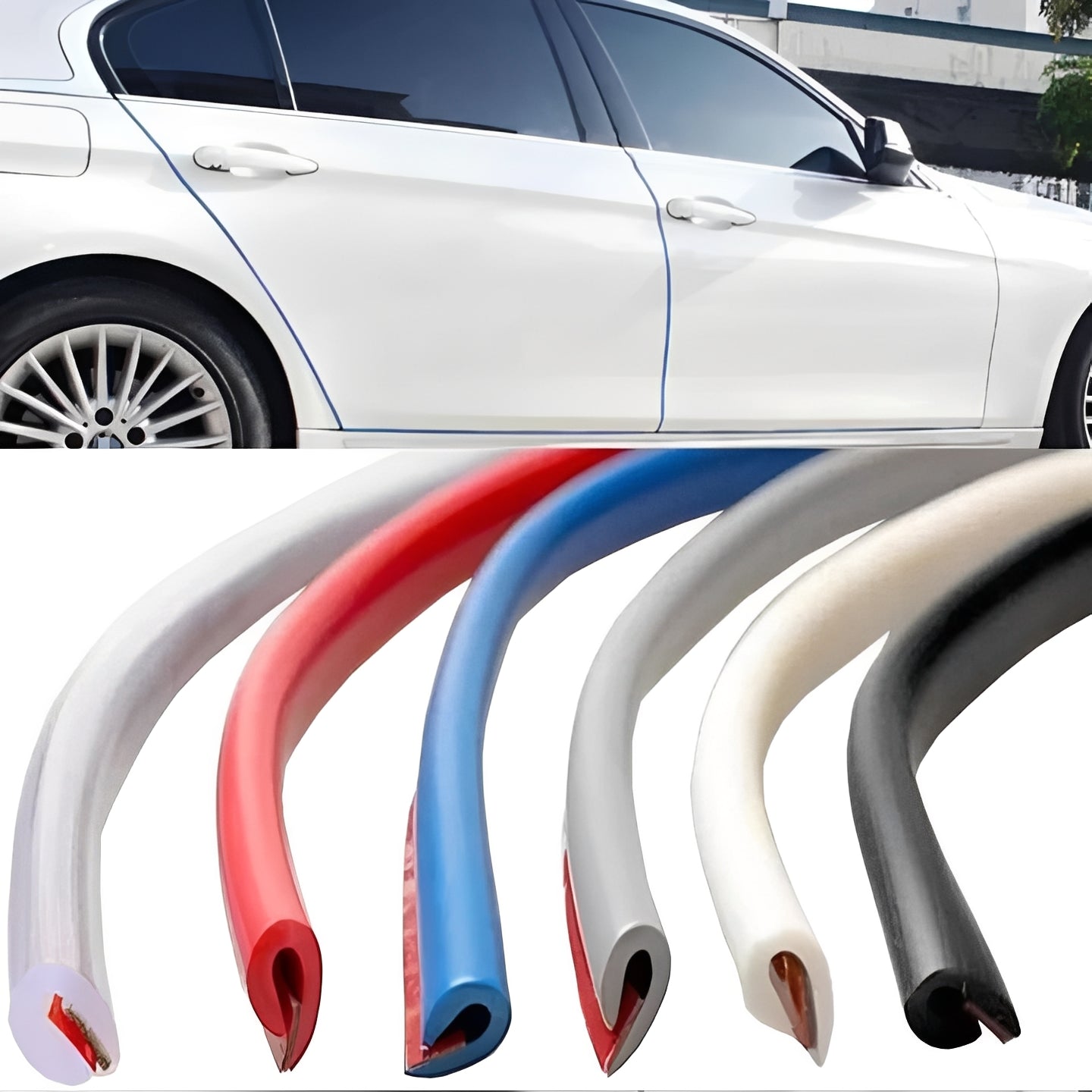 Car Door Edge Protector Strip with Pressure Fit Installation, 16.4 Feet