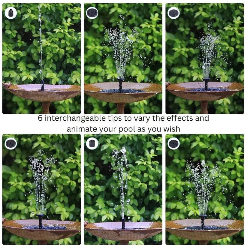 Floating Solar Water Fountain with Automatic Sun Activation and Oxygenation