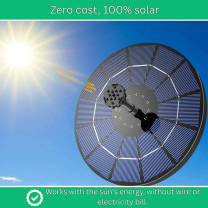 Floating Solar Water Fountain with Automatic Sun Activation and Oxygenation