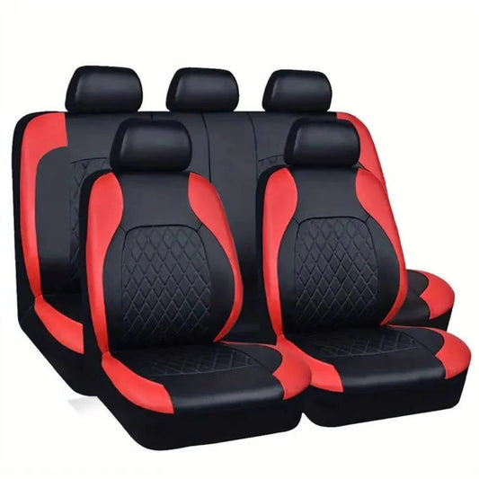5 Seat Car Seat Covers with PU Material, 5mm Sponge Padding, and UV Protection