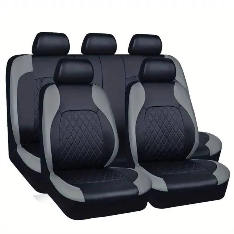 5 Seat Car Seat Covers with PU Material, 5mm Sponge Padding, and UV Protection