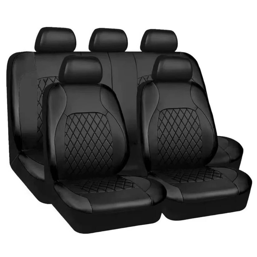 5 Seat Car Seat Covers with PU Material, 5mm Sponge Padding, and UV Protection
