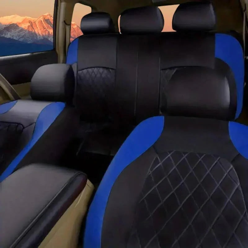 5 Seat Car Seat Covers with PU Material, 5mm Sponge Padding, and UV Protection