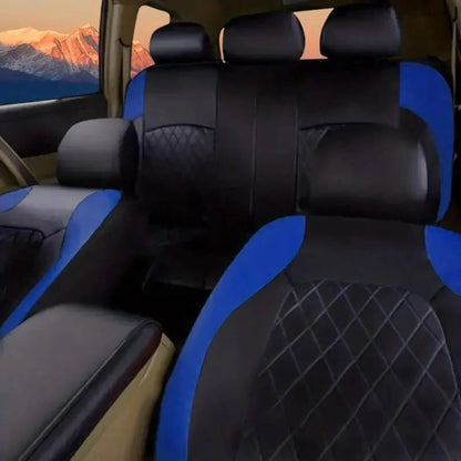 5 Seat Car Seat Covers with PU Material, 5mm Sponge Padding, and UV Protection