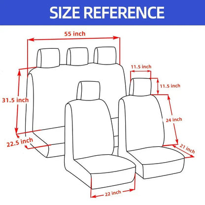 5 Seat Car Seat Covers with PU Material, 5mm Sponge Padding, and UV Protection