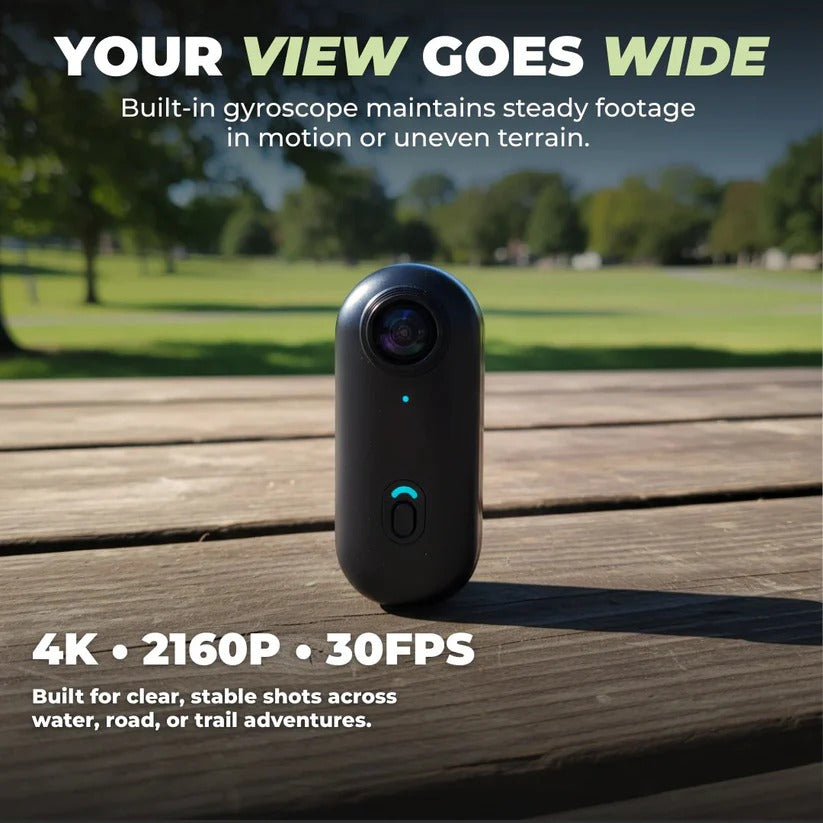 4K Action Camera with Wide Angle Lens and 128GB Storage, Mountable Design