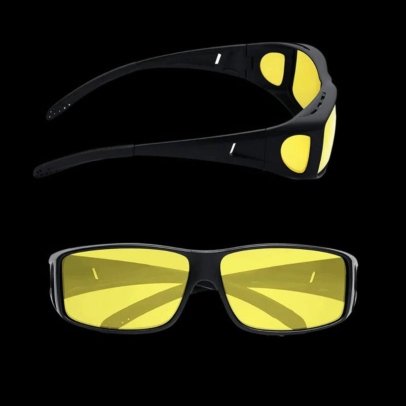 Night Driving Glasses with Polarized Orange Lens and Extended Side Coverage