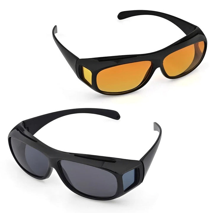 Night Driving Glasses with Polarized Orange Lens and Extended Side Coverage