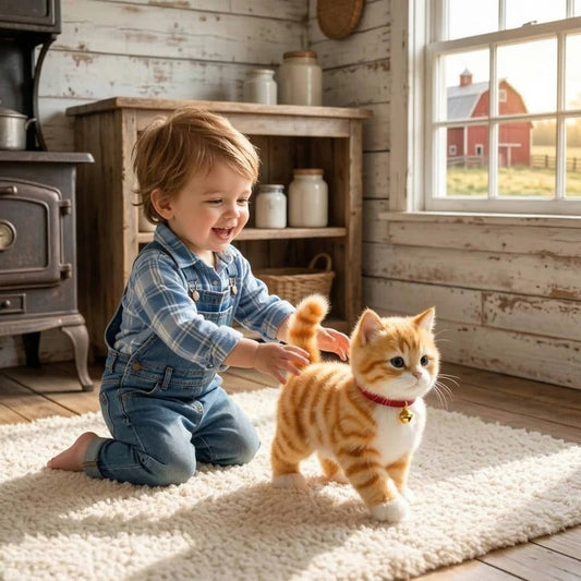 Interactive Robot Kitten with Walking Motion and Sound Sensors for Kids Ages 3+