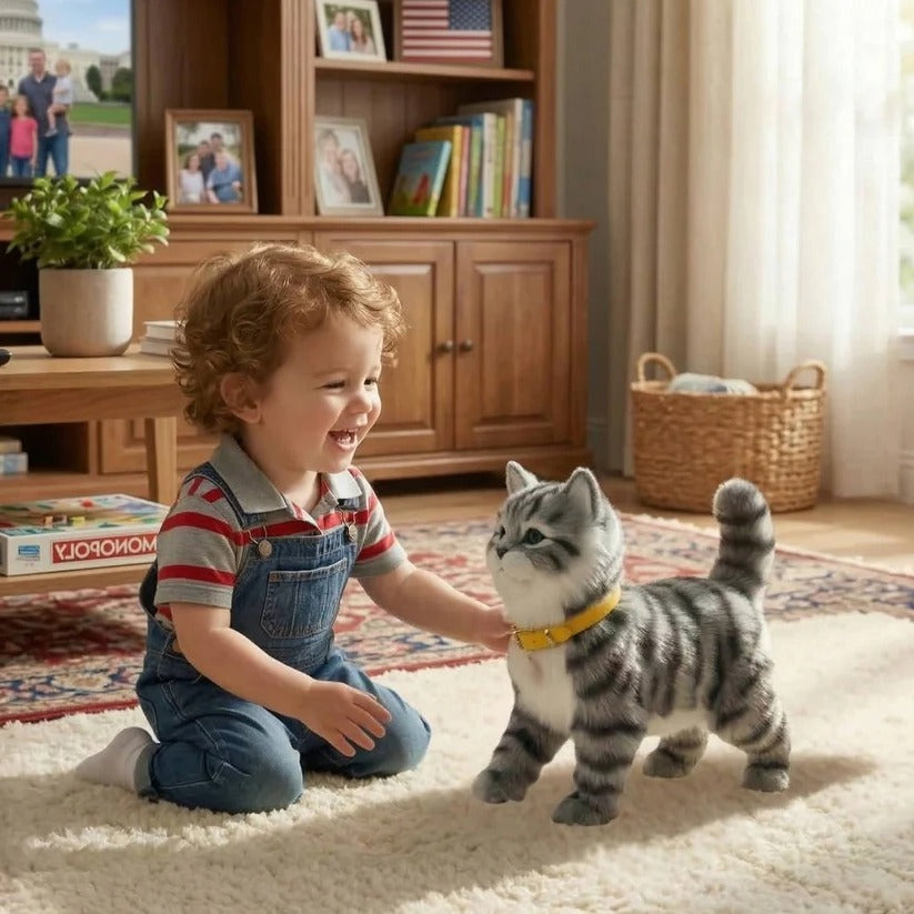 Interactive Robot Kitten with Walking Motion and Sound Sensors for Kids Ages 3+