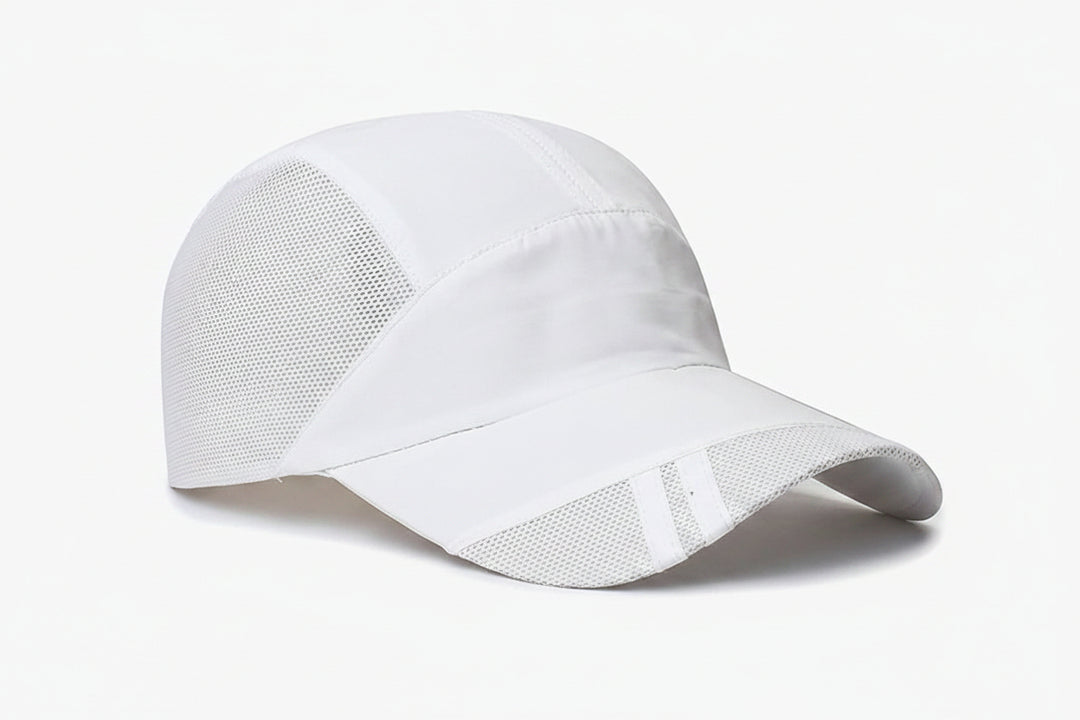 Air-Permeable Mesh Running Cap with Moisture-Wicking Fabric and Adjustable Strap