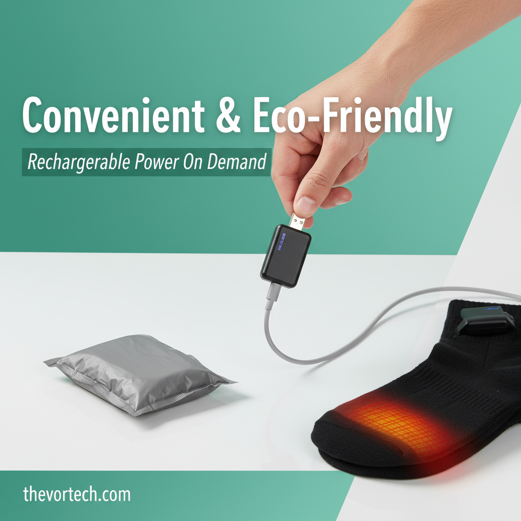 Heated Socks 5000mAh Rechargeable Battery, 8-Hour Warmth, Unisex US 5–14