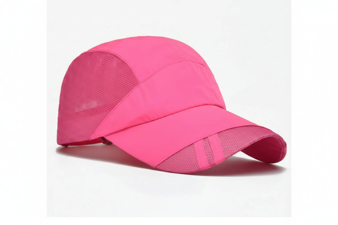 Air-Permeable Mesh Running Cap with Moisture-Wicking Fabric and Adjustable Strap