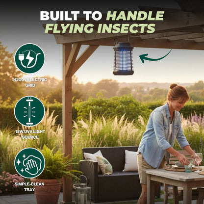 Mosquito and Flying Insect Zapper with 4200V Electric Grid and UV Attraction